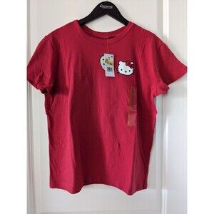 NEW Hello Kitty Sanrio Women T-Shirt Size Small Red Double-sided Pink Top Tee